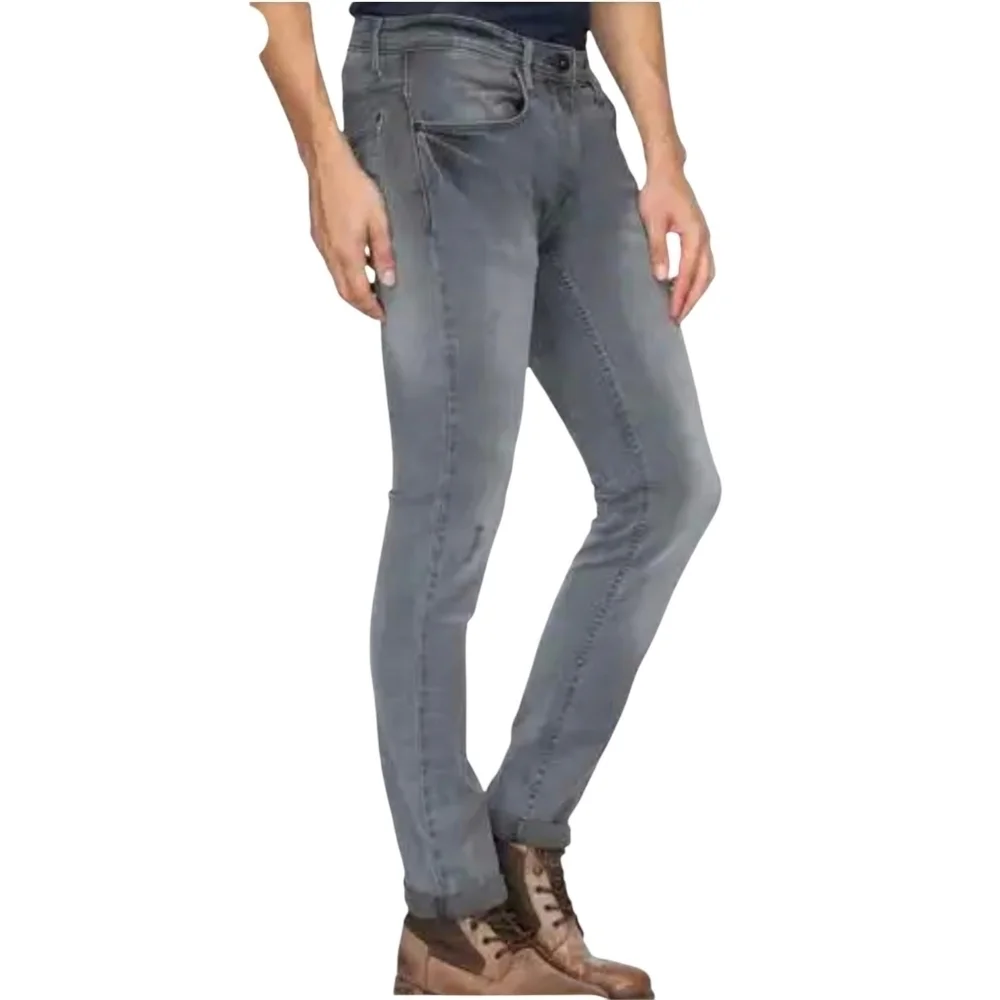 VDot Ultra Slim Men Jeans Pop Fit Mid Rise Tapered Light Faded Grey Tall 32 x 34
